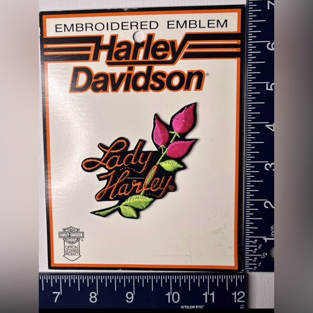 Authentic Vintage Harley-Davidson Rose Bud pink "Lady Harley" Patch Emblem small